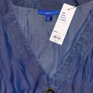 Apt. 9 blue denim jumpsuit with tags